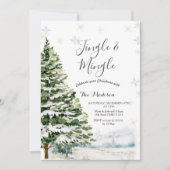 Evergreen Jingle & Mingle Winter Party Uitnodiging (Voorkant)