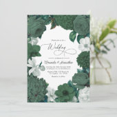 Evergreen, Juniper & Snow White Wedding Kaart (Staand voorkant)