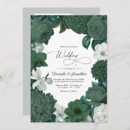 Evergreen, Juniper & Snow White Wedding Kaart