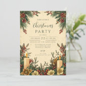 Evergreen kaarslicht kerstfeest kaart (Staand voorkant)