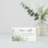 Evergreen Kerst dennenappel luier loterij ticket Informatiekaartje (Staand voorkant)