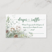 Evergreen Kerst dennenappel luier loterij ticket Informatiekaartje (Voorkant)