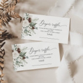 Evergreen Kerst dennenappel luier loterij ticket Informatiekaartje