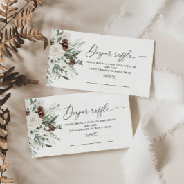 Evergreen Kerst dennenappel luier loterij ticket Informatiekaartje