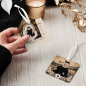 Evergreen Kerstboom Baby Geboortedatum Foto Metalen Ornament