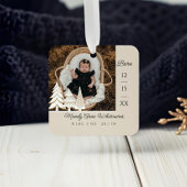 Evergreen Kerstboom Baby Geboortedatum Foto Metalen Ornament