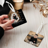 Evergreen Kerstboom Baby Geboortedatum Foto Metalen Ornament