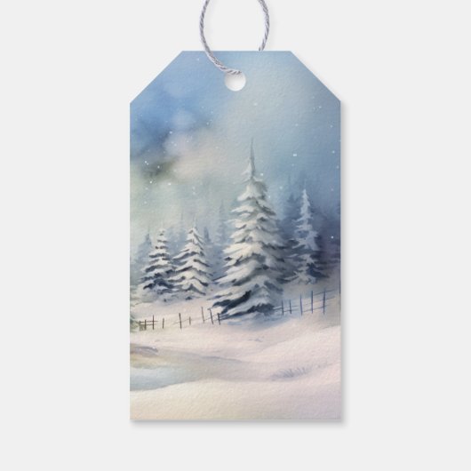 Evergreen kerstboom  cadeaulabel (Achterkant)