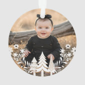 Evergreen kerstboom eerste kerstfoto ornament (achterkant)