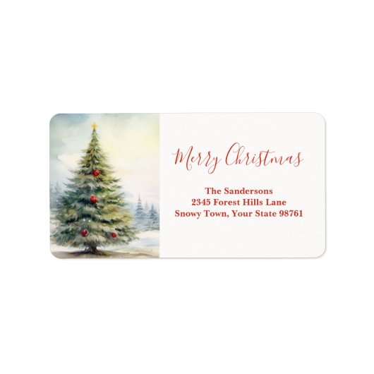 Evergreen kerstboom  etiket (Voorkant)