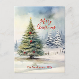 Evergreen kerstboom feestdagenkaart