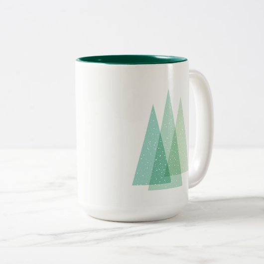 Evergreen kerstboomvakantie-mok tweekleurige koffiemok (Voorkant rechts)