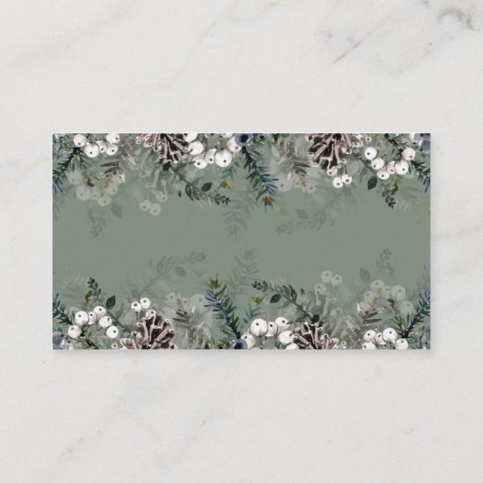 Evergreen kerstcadeaubon informatiekaartje (Achterkant)