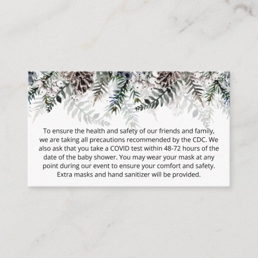 Evergreen kerstcadeaubon informatiekaartje (Voorkant)