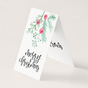 Evergreen kerstfeestay Folded Gift Label Kaart