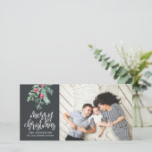 Evergreen Kerstfeestay Foto: laat Feestdagenkaart (Staand voorkant)