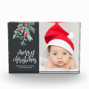 Evergreen kerstfeestay Photo Block in Slate Fotoblokken