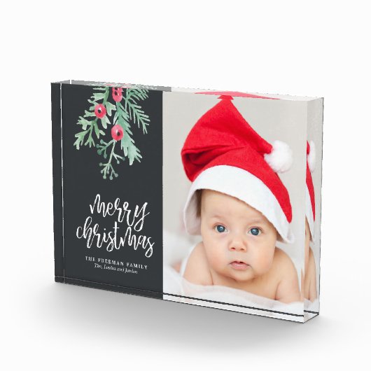 Evergreen kerstfeestay Photo Block in Slate Fotoblokken (Rechts)