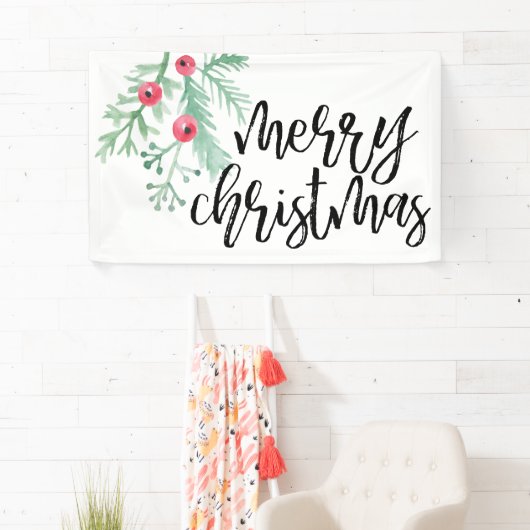 Evergreen Kerstfeestdag Banner (Insitu)