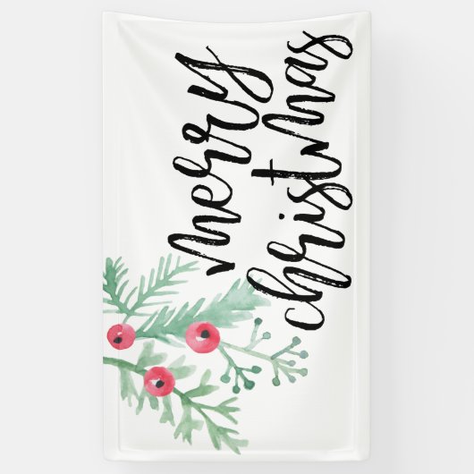 Evergreen Kerstfeestdag Banner (Verticaal)