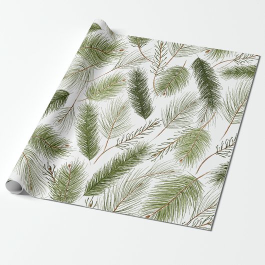 Evergreen kerstinpakpapier cadeaupapier (Uitgerold)