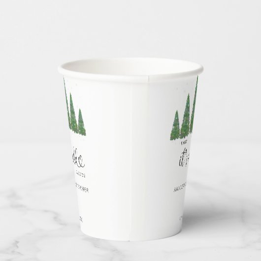 Evergreen Kerstmis Baby is koud buiten Papieren Bekers (Rechts)