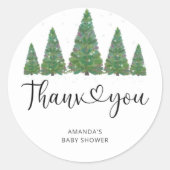 Evergreen Kerstmis Baby is koud buiten Ronde Sticker (Voorkant)