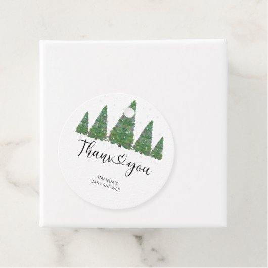 Evergreen Kerstmis Dank je Bedankjes Labels (In situ)