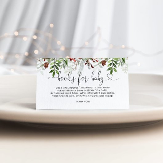 Evergreen kerstsneeuwboeken voor baby bekeuring informatiekaartje