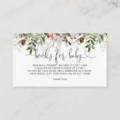 Evergreen kerstsneeuwboeken voor baby bekeuring informatiekaartje (Voorkant)