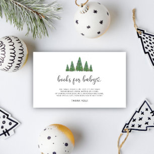 Evergreen kerstsneeuwboeken voor baby informatiekaartje