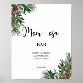 Evergreen kerstwinter Mon-osa bar Poster