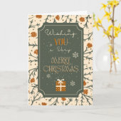 Evergreen Kisses Under the Mistletoe Christmas Kaart (Gele Bloem)