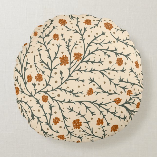 Evergreen Kisses Under the Mistletoe Rond Kussen (Voorkant)