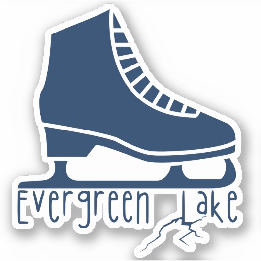 Evergreen Lake, Colorado, Blauw schaatsen Sticker (Voorkant)