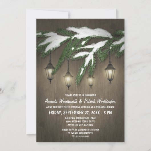 Evergreen Lantern repetitie diner uitnodigingen (Voorkant)