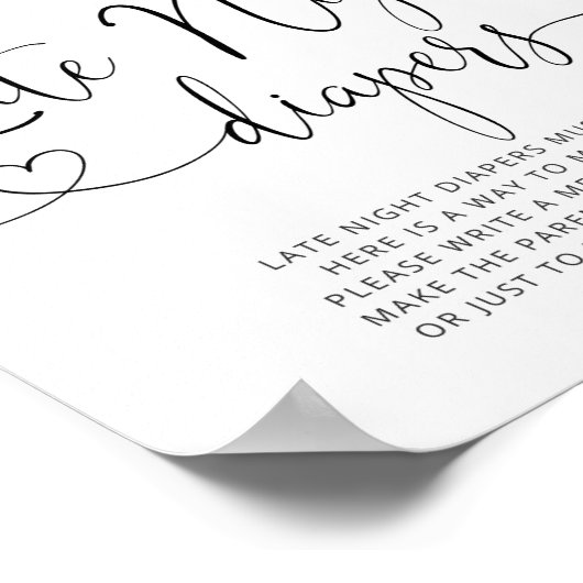 Evergreen Late night diapers game Poster (Hoek)