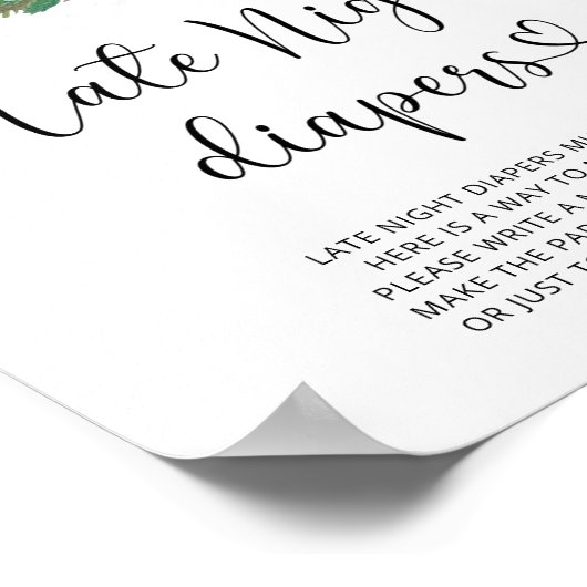 Evergreen Late night diapers game Poster (Hoek)