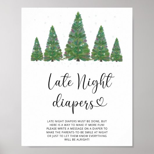 Evergreen Late night diapers game Poster (Voorkant)