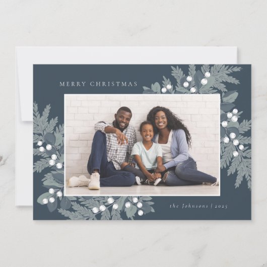 Evergreen Lijst Photo Holiday Card (Voorkant)