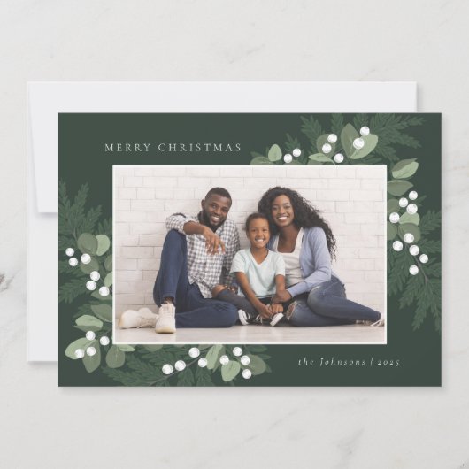 Evergreen Lijst Photo Holiday Card (Voorkant)