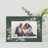 Evergreen Lijst Photo Holiday Card (Staand voorkant)