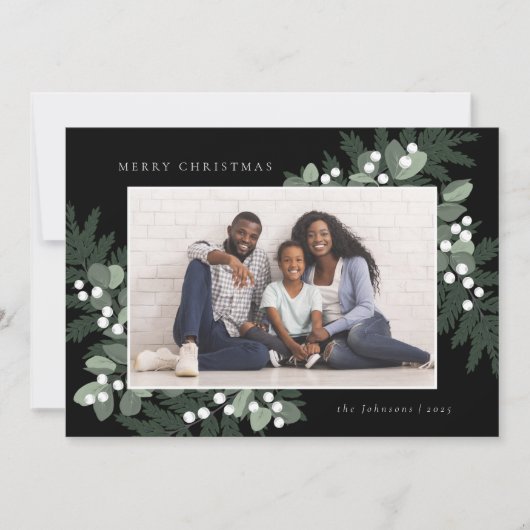 Evergreen Lijst Photo Holiday Card (Voorkant)