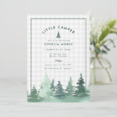 Evergreen Little Camper Grey Plaid Baby shower (Staand voorkant)