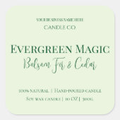 Evergreen Magic Christmas Candle Label | Custom (Voorkant)