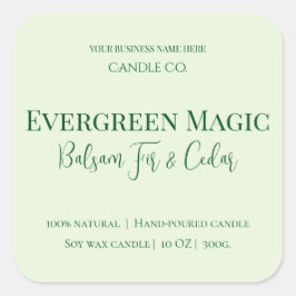 Evergreen Magic Christmas Candle Label | Custom