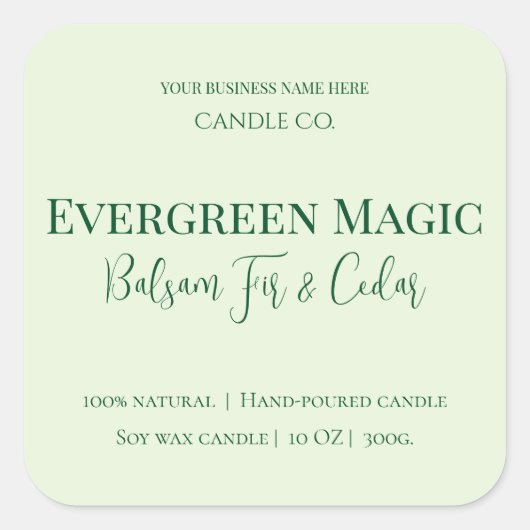 Evergreen Magic Christmas Candle Label | Custom (Voorkant)