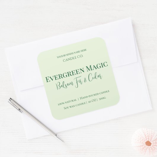 Evergreen Magic Christmas Candle Label | Custom (Envelop)