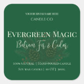 Evergreen Magic Christmas Candle Label | Custom (Voorkant)