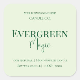 Evergreen Magic Christmas Candle Label | Custom